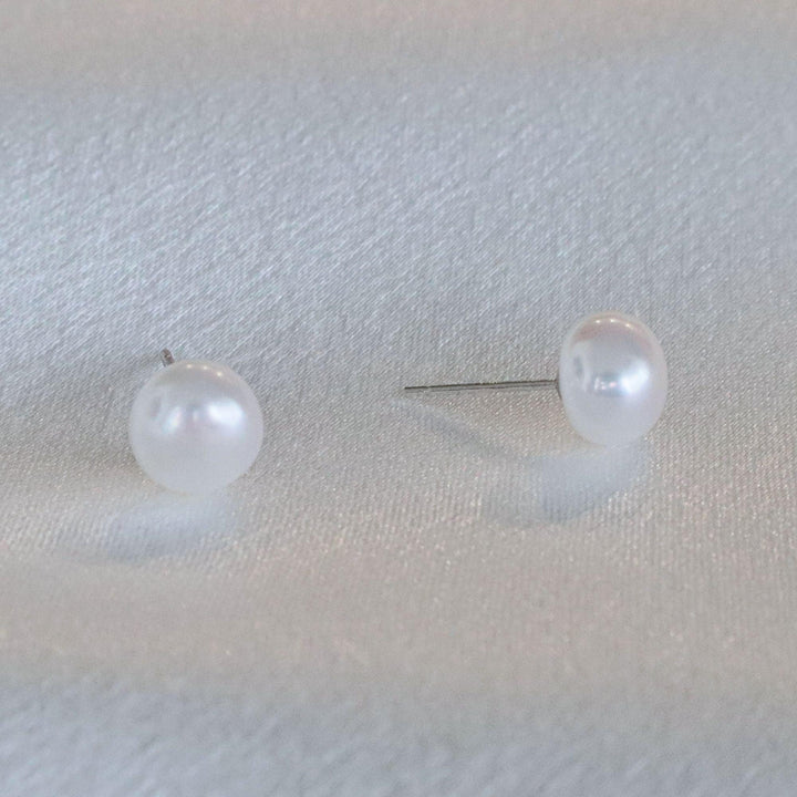 Pearlpals classic pearl stud earrings in sterling silver