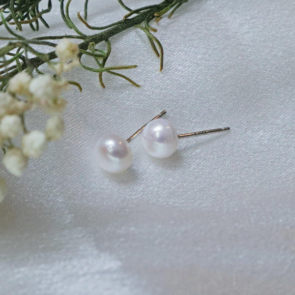 Pearlpals classic pearl stud earrings in sterling silver