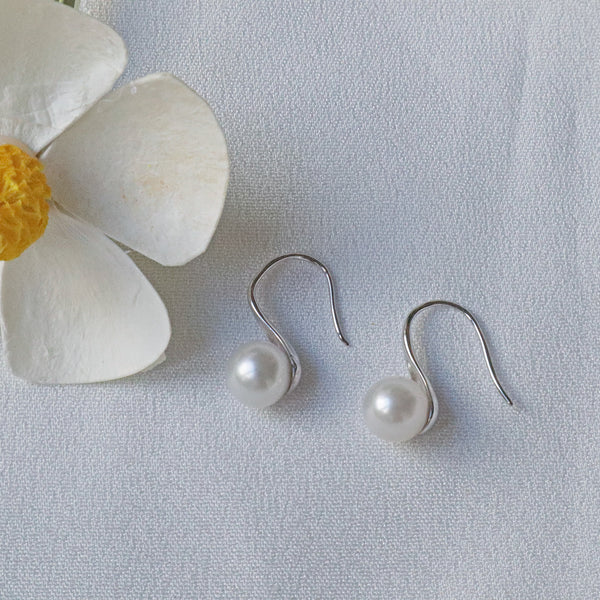 7mm freshwater pearl earrings in stiletto sterling silver - Pearlpals elegant jewelry, perfect for any outfit in Australia