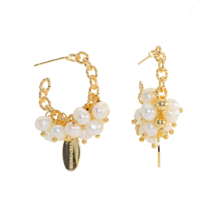 Baroque pearl earrings-modern design-gold plated-gift idea