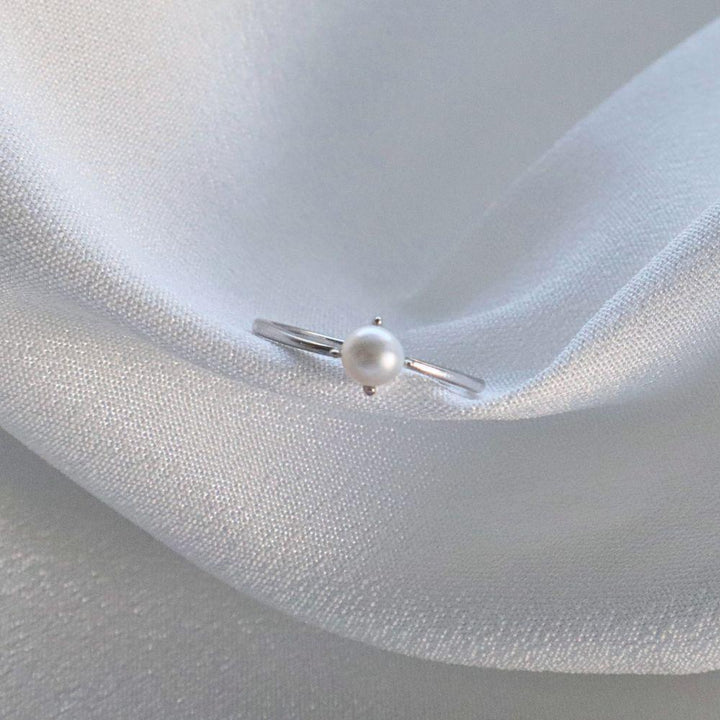 Pearlpals 4mm freshwater pearl rings in sterling silver ring size 5