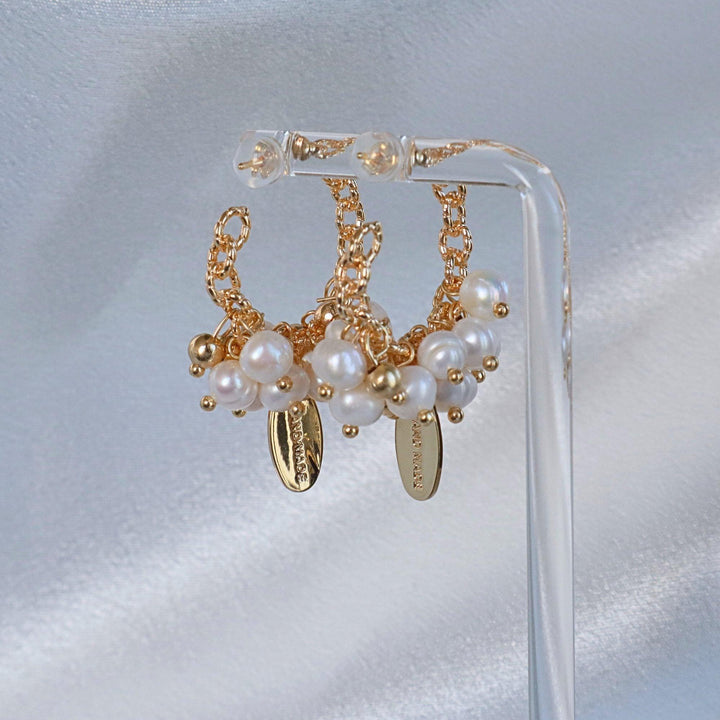 Baroque pearl earrings-modern design-gold plated-gift idea