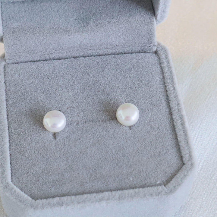 Pearlpals classic pearl stud earrings in sterling silver