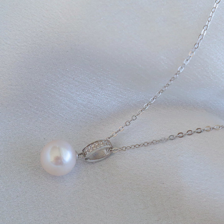 Pearlpals AAA 10mm Edison freshwater pearls pendant necklace in sterling silver