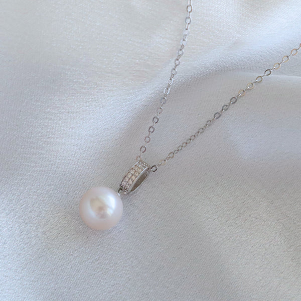 Pearlpals AAA 10mm Edison freshwater pearls pendant necklace in sterling silver