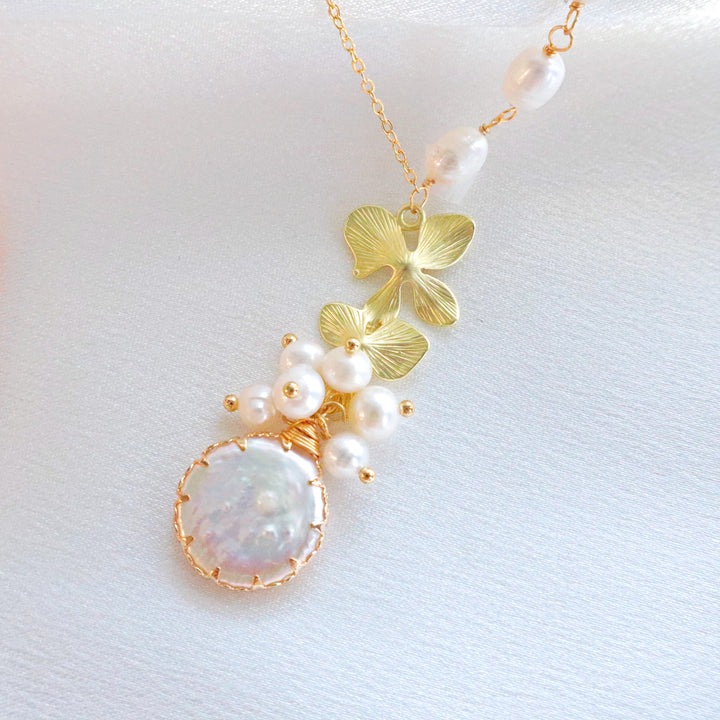 Pearlpals long baroque pearls necklace in gold plated
