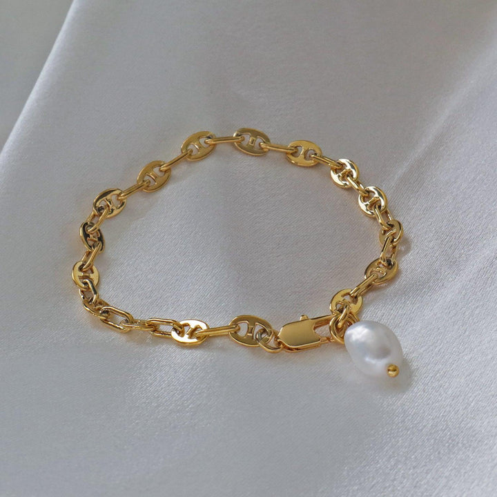 Pearlpals Athena Freshwater Baroque Pearls Bracelet in Gold Plated