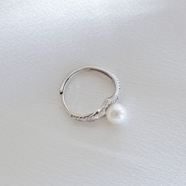 Pearlpal Crown 6mm Aaa Freshwater Pearl Ring With Zircon