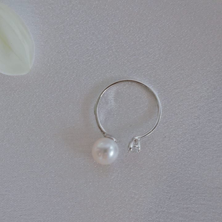 Pearlpals 7mm AAA Freshwater Pearl Open Shank Ring In Sterling Silver