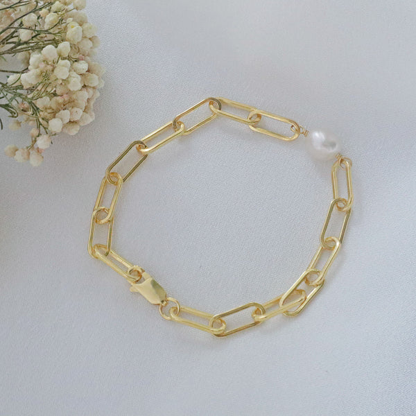 Pearlpals Isla - Baroque Pearls Bracelet In Gold Vermeil