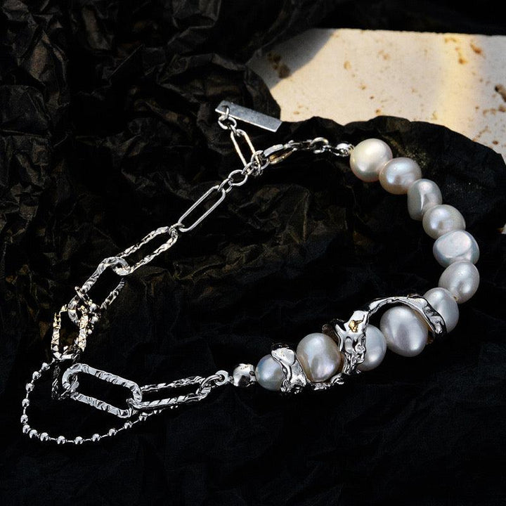 half pearl bracelet-freshwater baroque pear